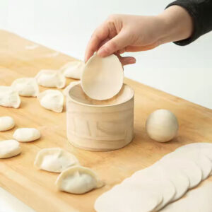 Hand-Held Wood Dumpling Maker Press