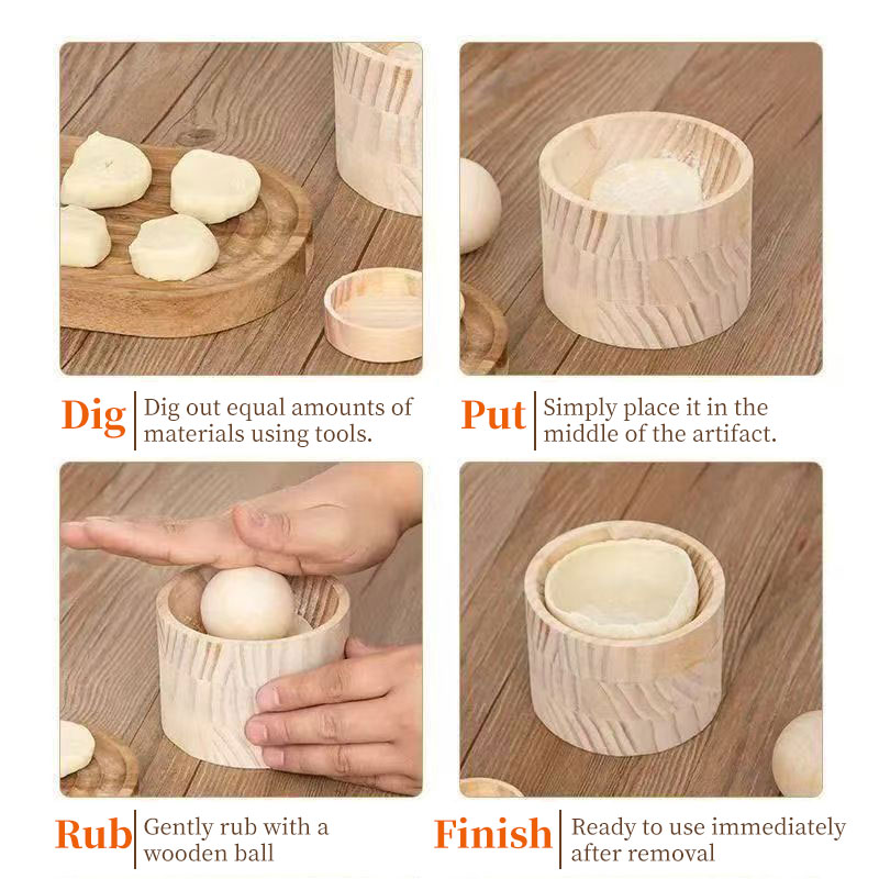 Hand-Held Wood Dumpling Maker Press - Image 4
