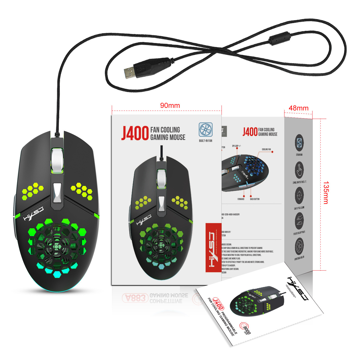 J400 New Macro Programming Wired Gaming Mouse - Image 6