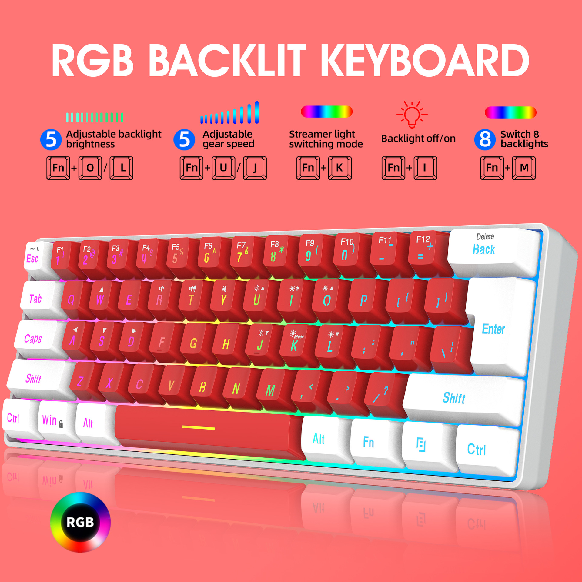 61 Key Keyboard With Mini Minimalist Keyboard - Image 3