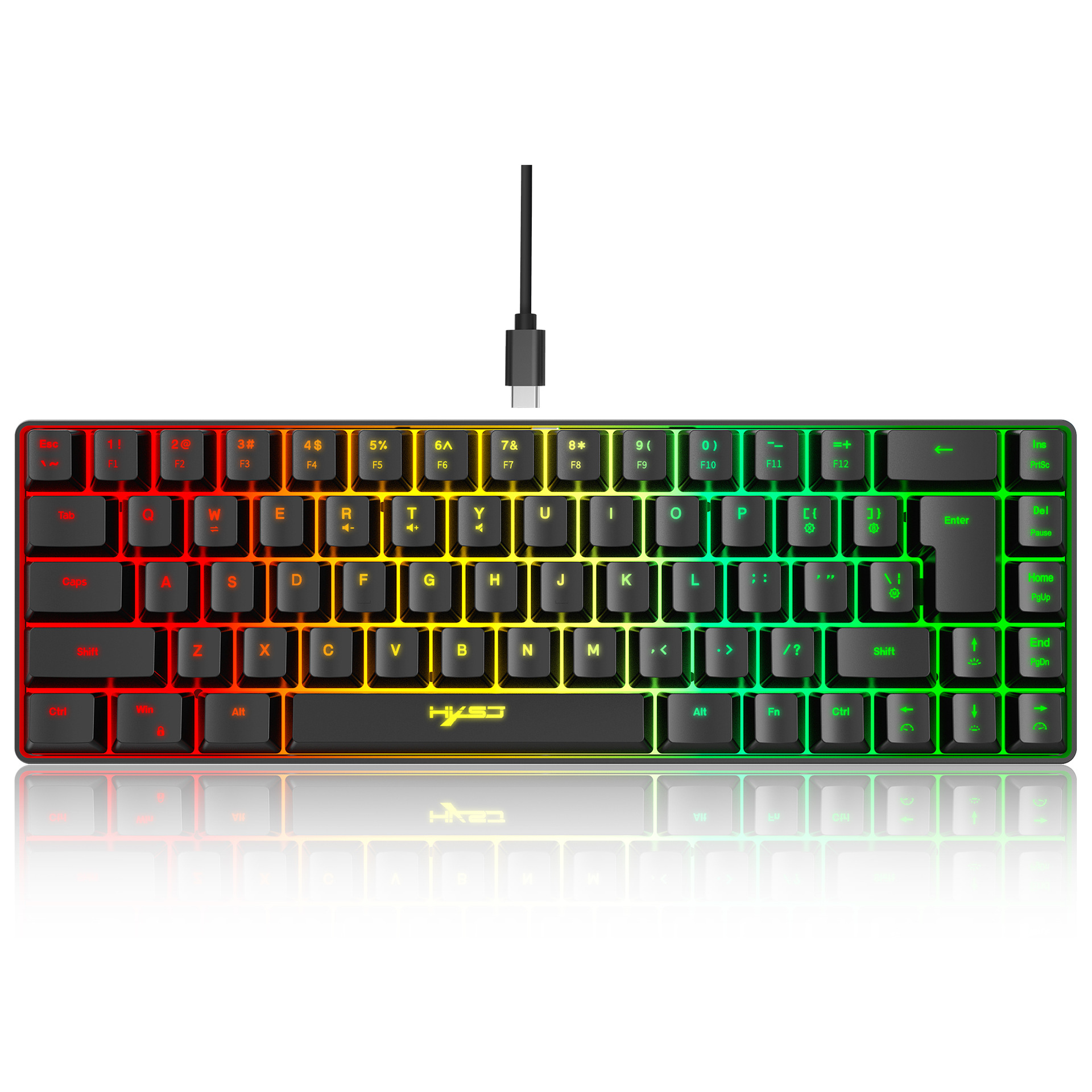 Mini 68 Key Mechanical Texture Film Gaming Keyboard - Image 6