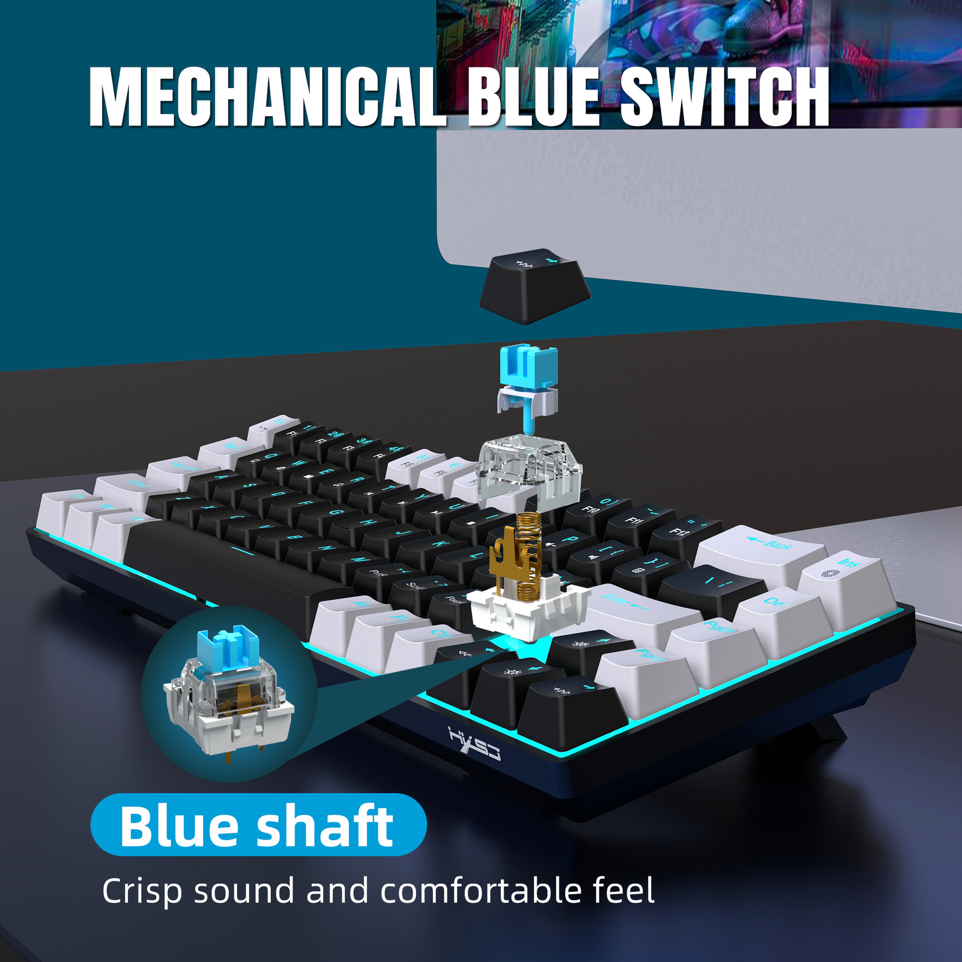 68 Keys, Customized Color Blocked Keycaps - Image 2