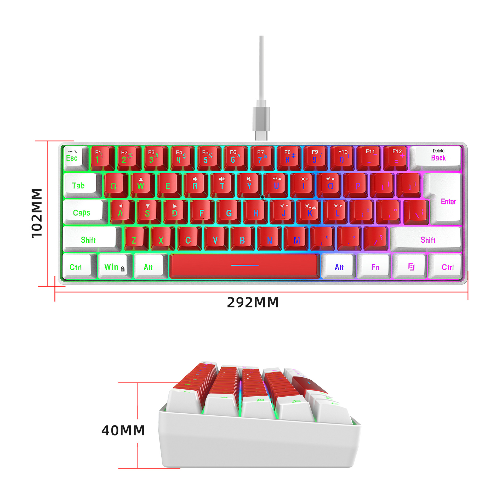 61 Key Keyboard With Mini Minimalist Keyboard - Image 5