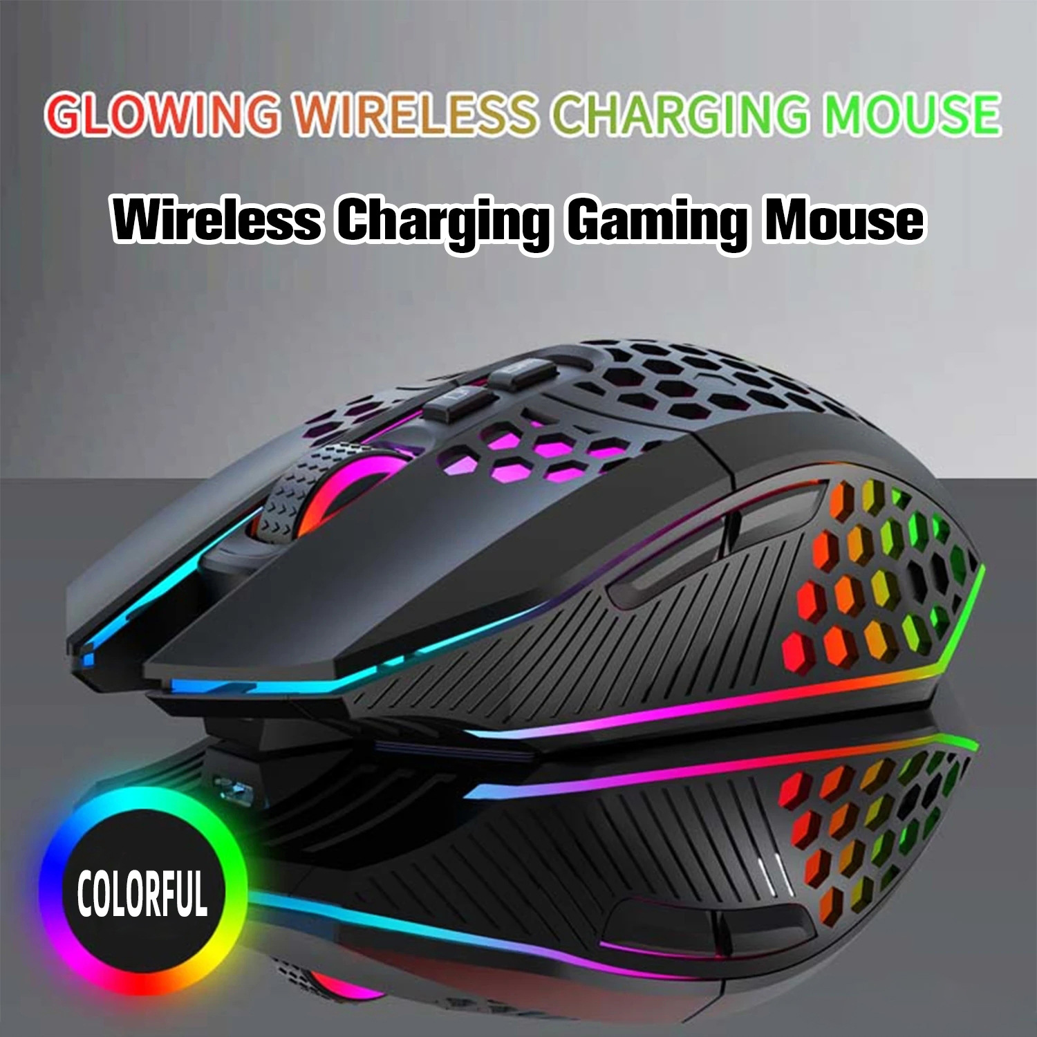 Lightweight Hollow Hole Mouse, Wireless Rechargeable - Image 2
