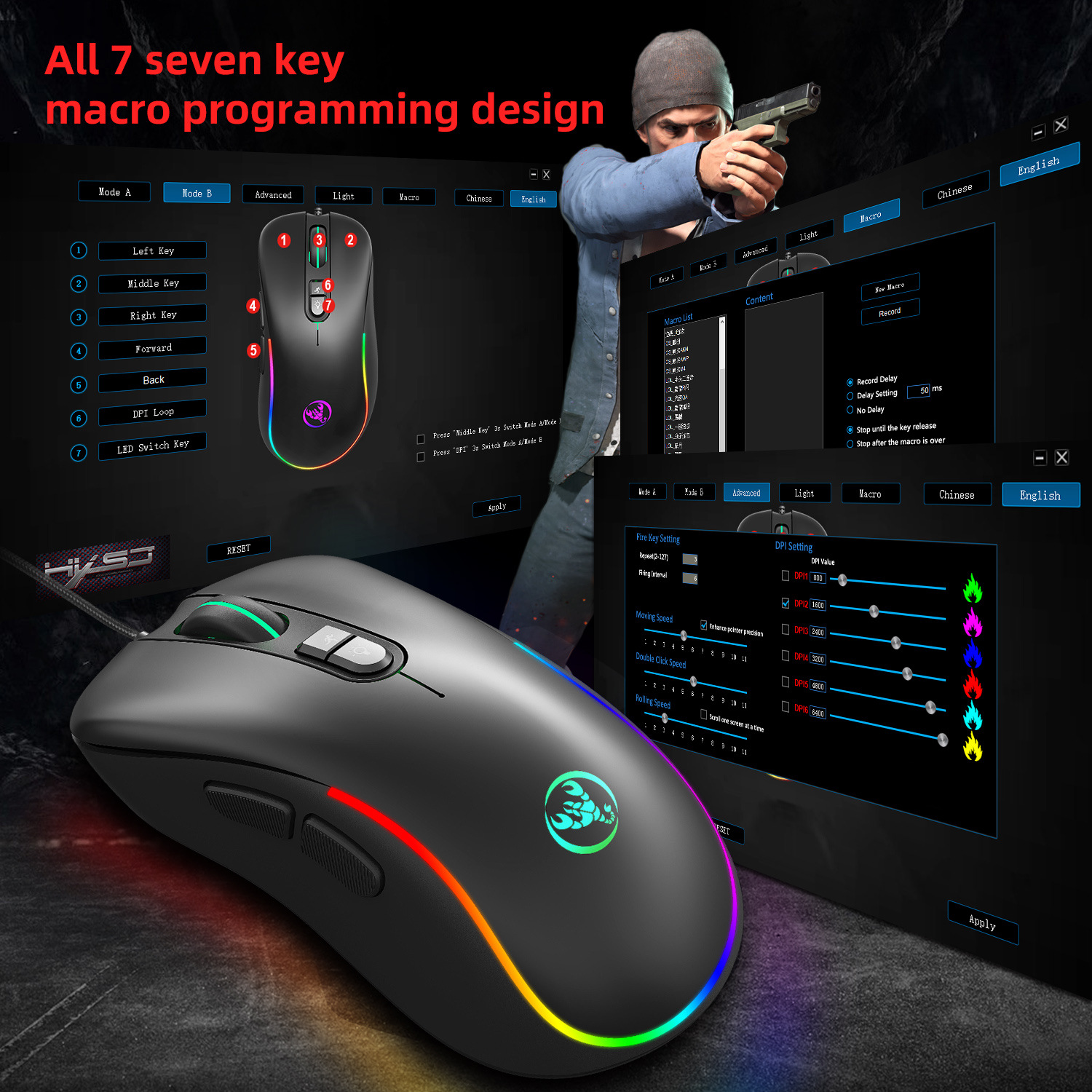 Backlit Mechanical Keyboard And Mouse - Image 3