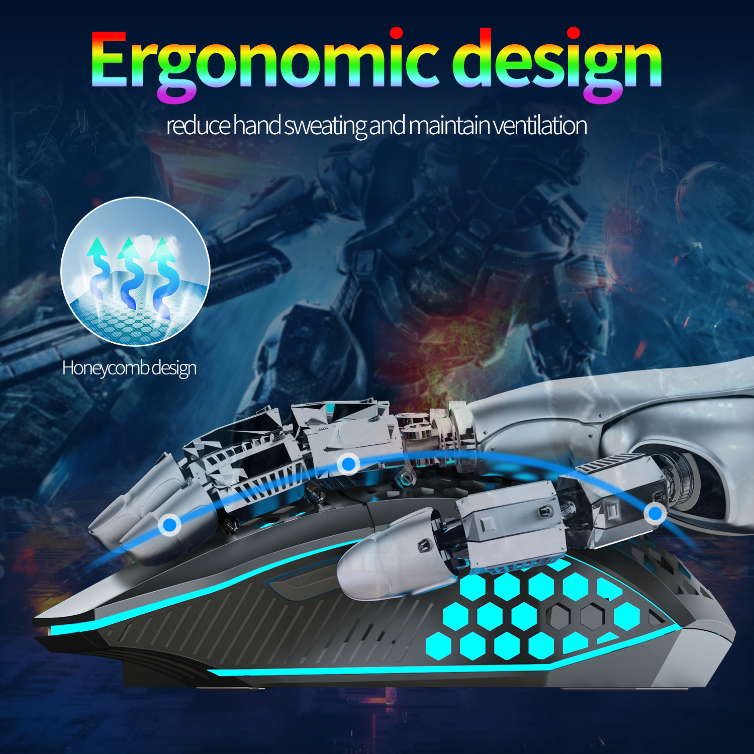 Lightweight Hollow Hole Mouse, Wireless Rechargeable - Image 4